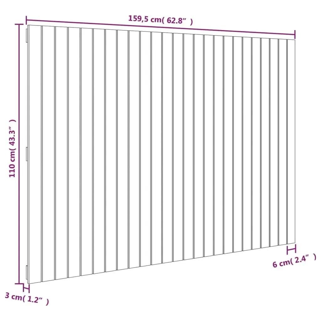 Wall-Mounted Headboard 159.5cm White Pine