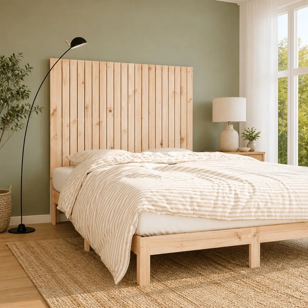 Solid Pine Wood Wall Headboard 140 cm