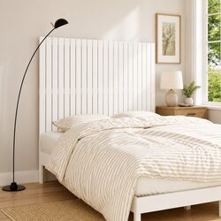 Elegant White Wall Headboard 140cm Solid Pine Wood