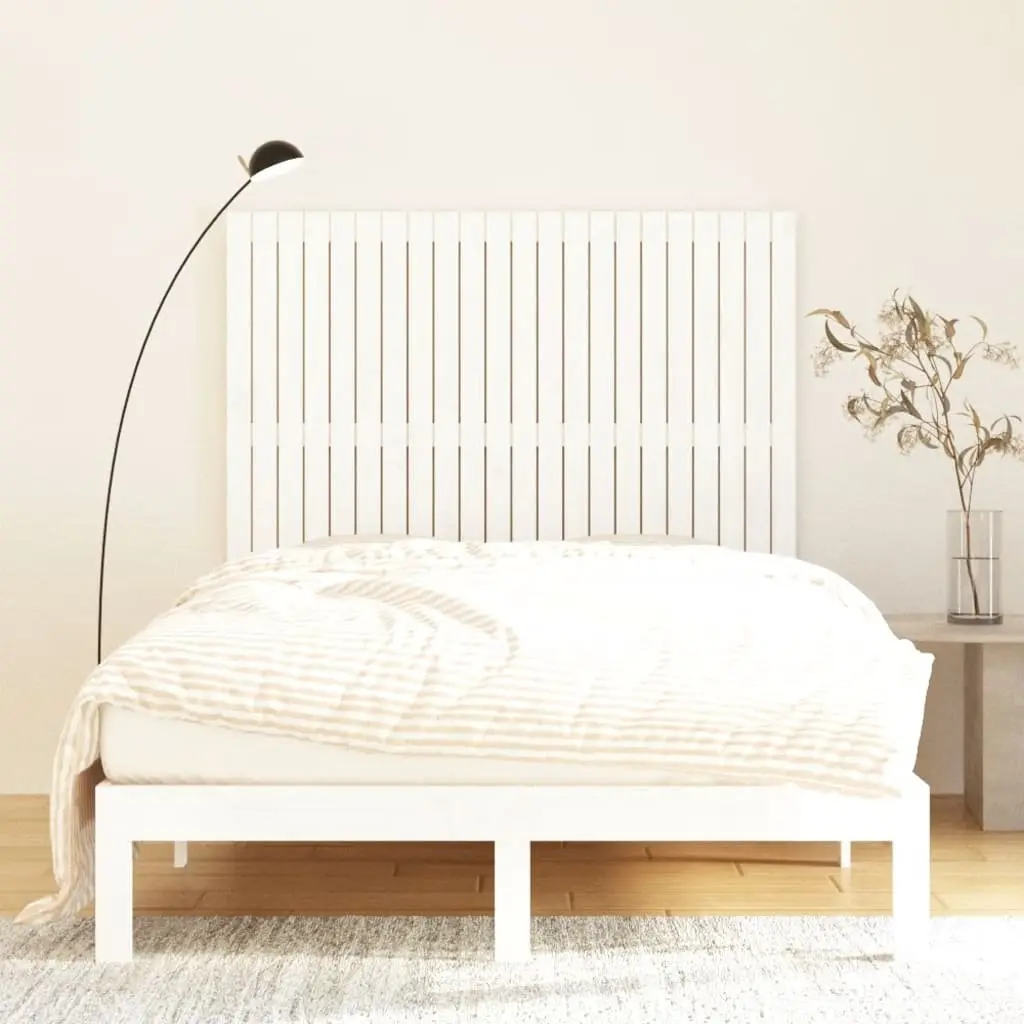 White Wall Headboard 140cm Solid Pine Wood