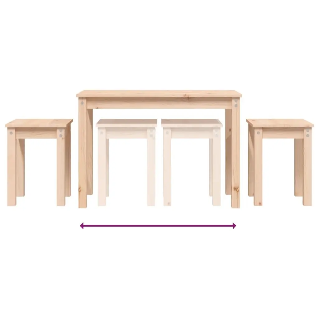 Set of 3 Sturdy Pine Wood Nesting Tables for Living Spaces