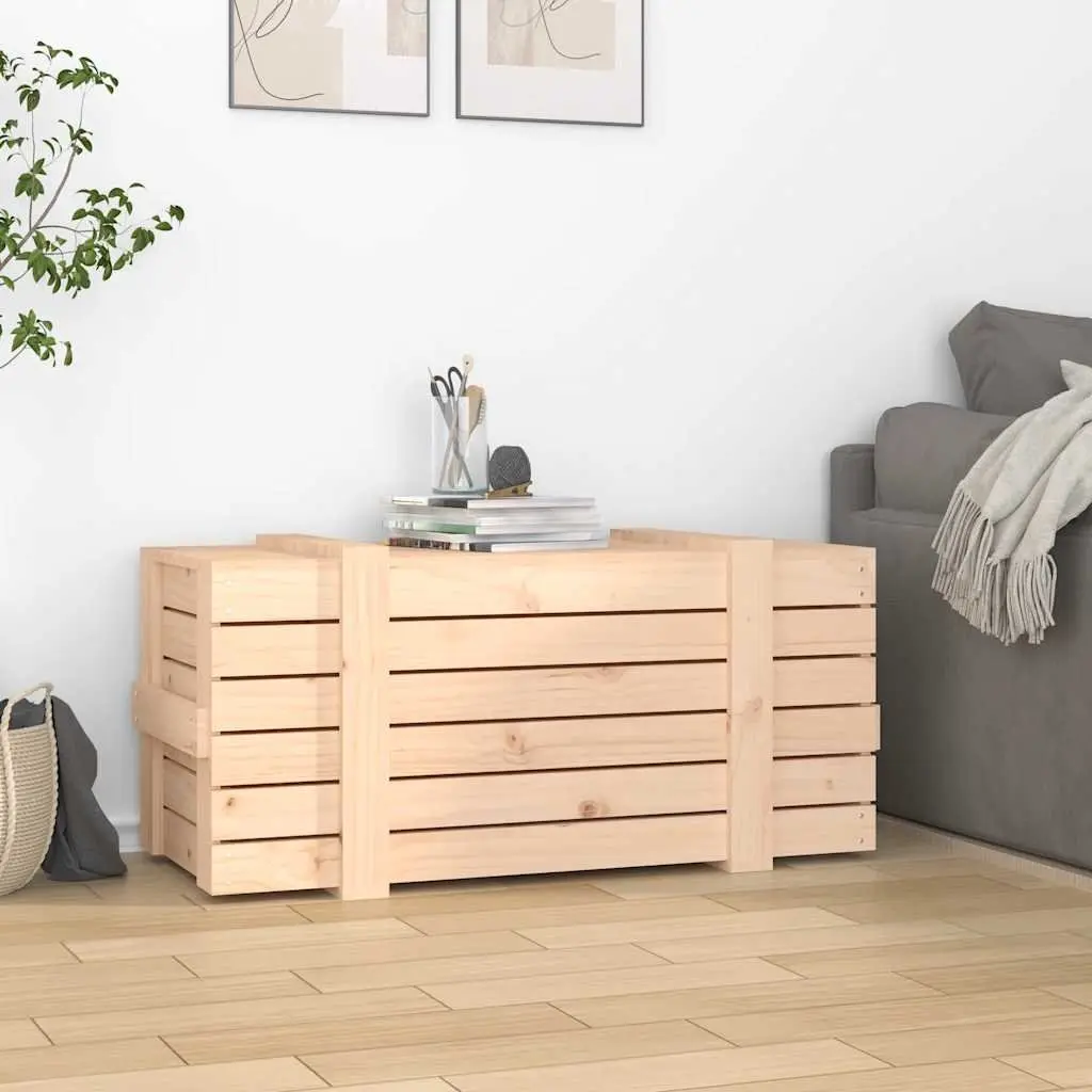 Wooden Storage Box 91x40.5x42cm Brown Solid Pine