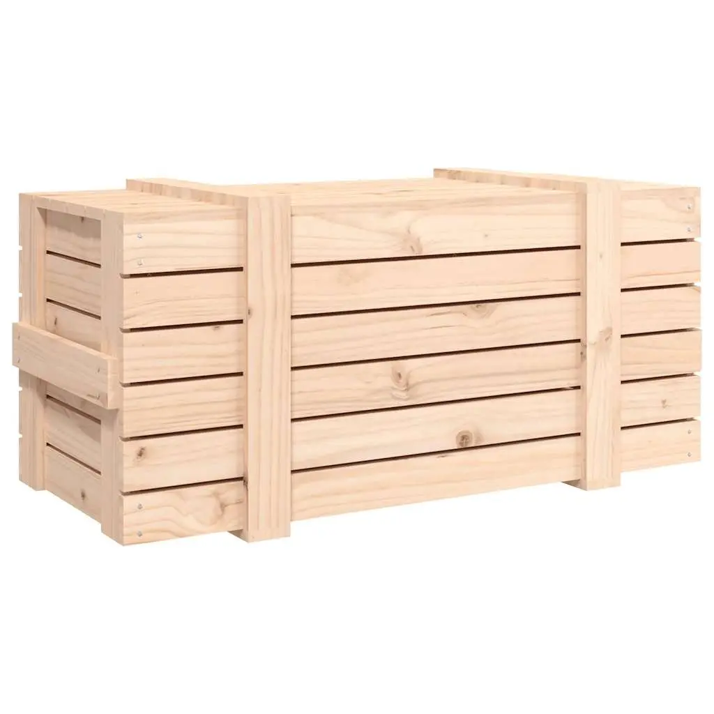 Wooden Storage Box 91x40.5x42cm Brown Solid Pine