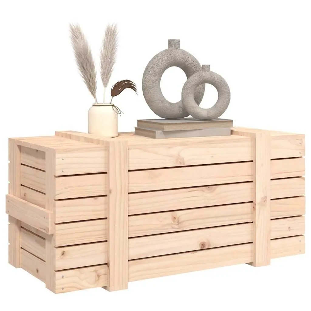 Wooden Storage Box 91x40.5x42cm Brown Solid Pine