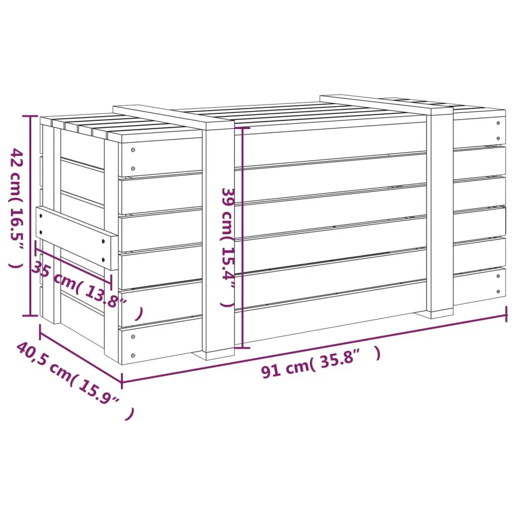 White Solid Wood Pine Storage Box with Hinged Lid