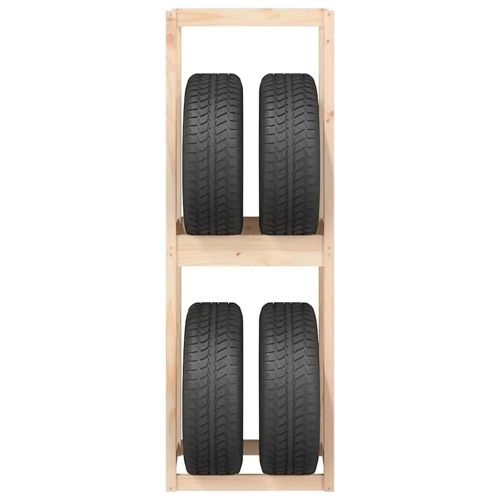 Solid Pine Wood Tire Rack for Storage