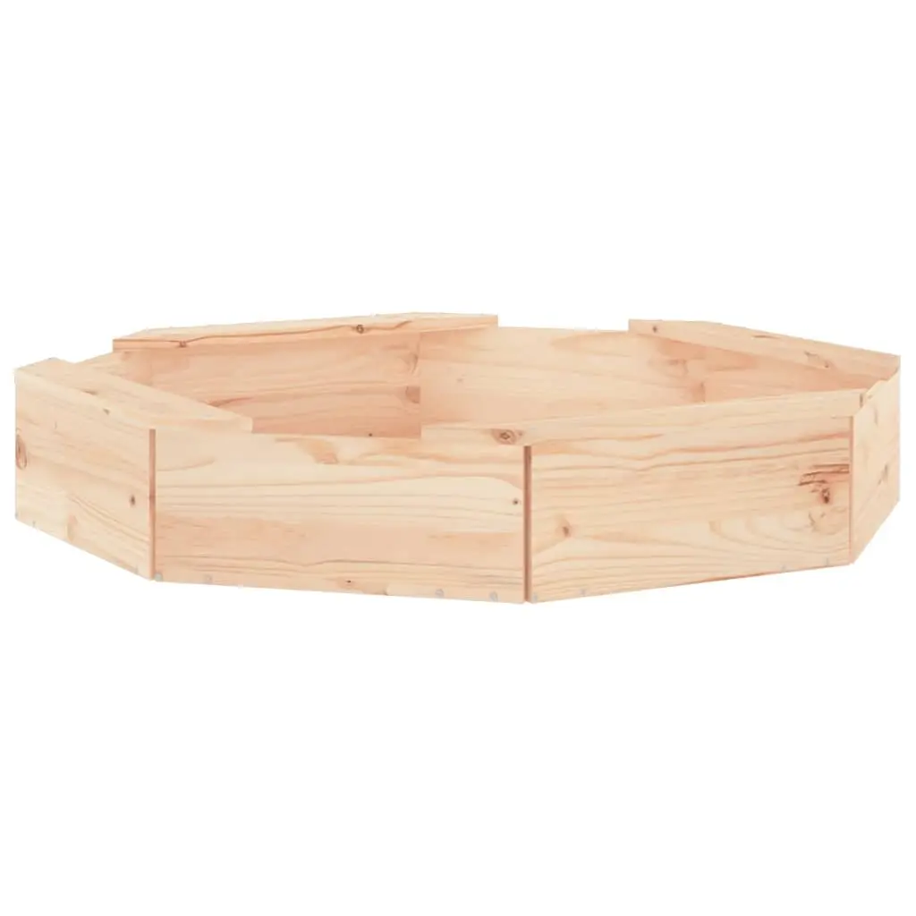 Wooden Sandbox Octagon Solid Pine Brown with 4 Seats