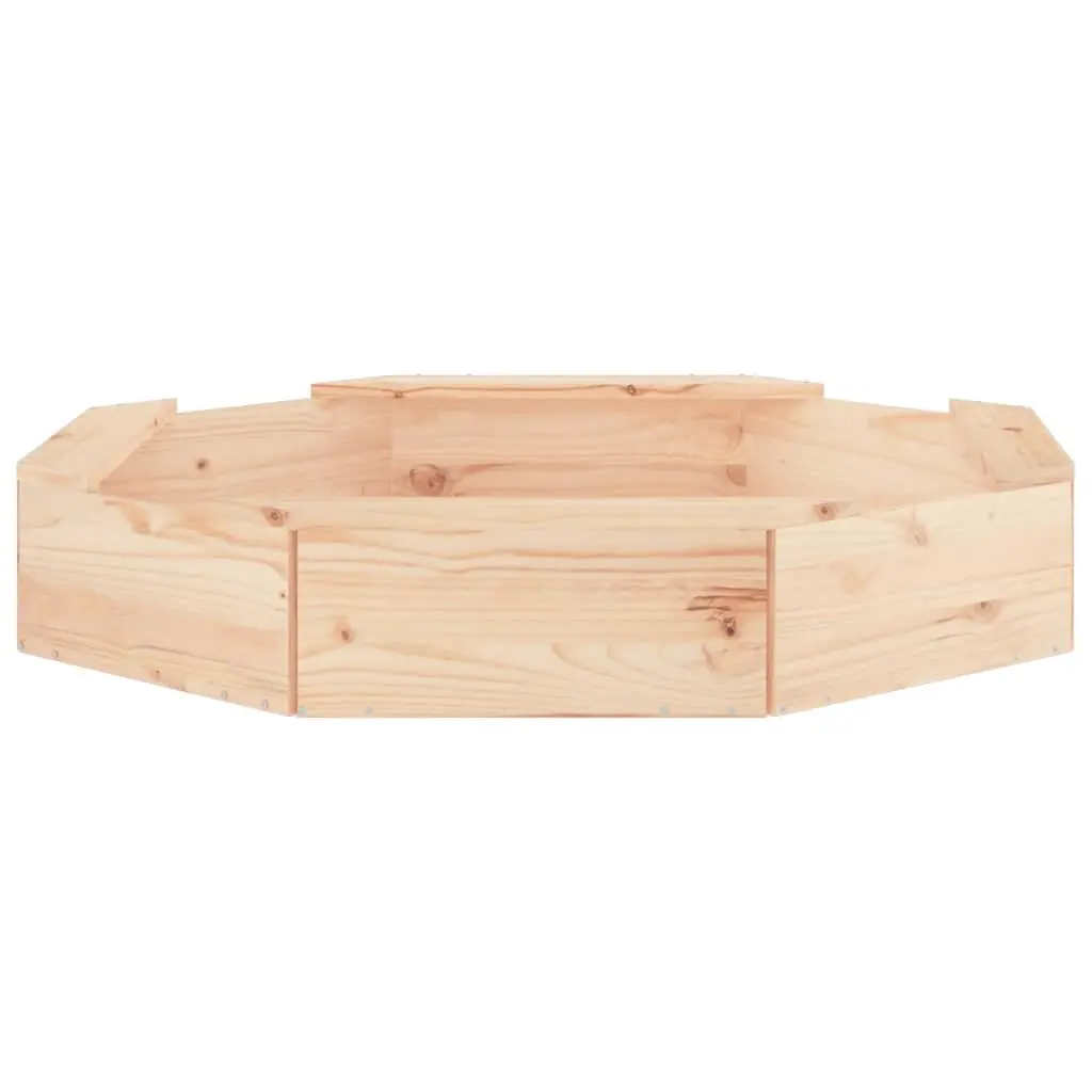 Wooden Sandbox Octagon Solid Pine Brown with 4 Seats