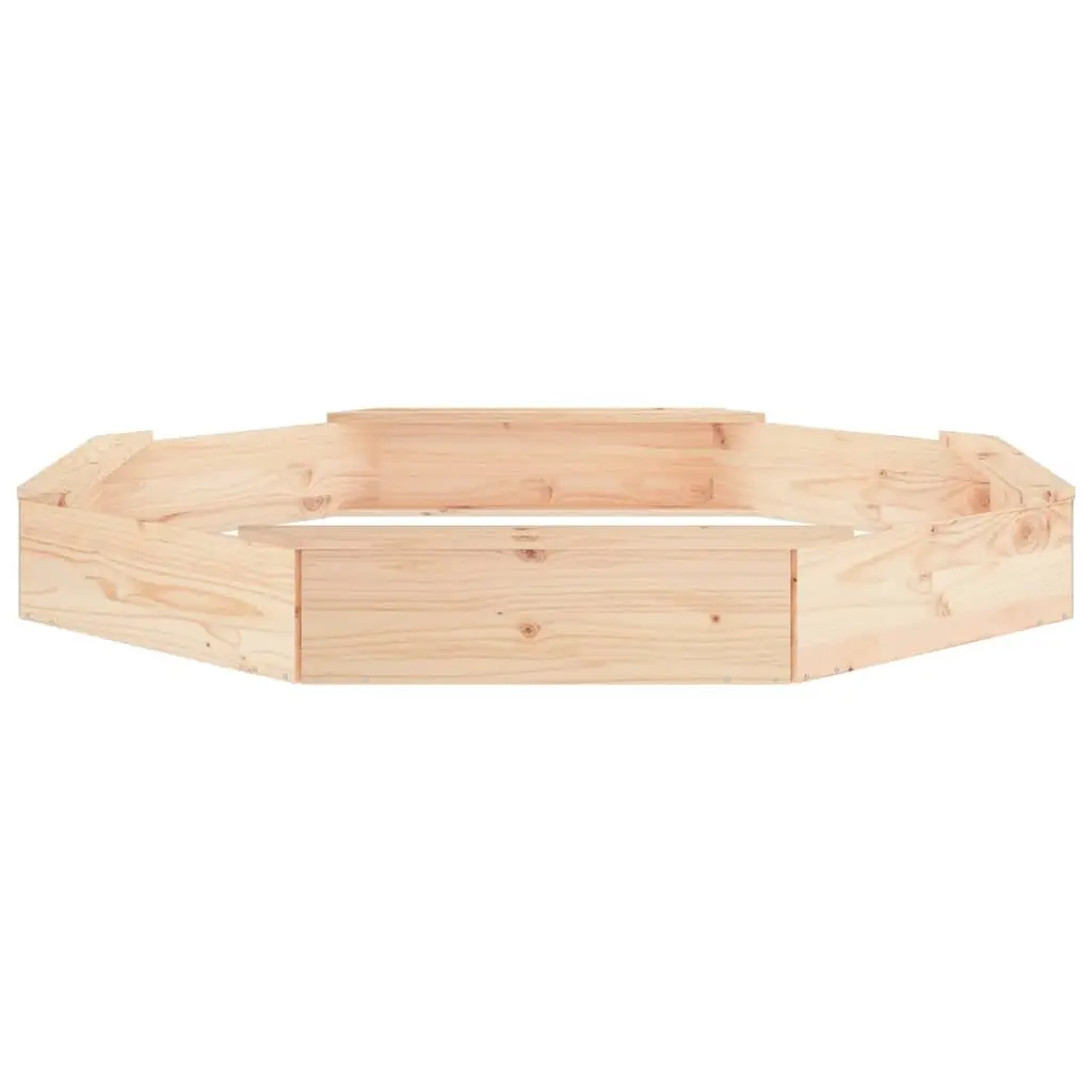 Octagon Wooden Sandbox with Integrated Seating