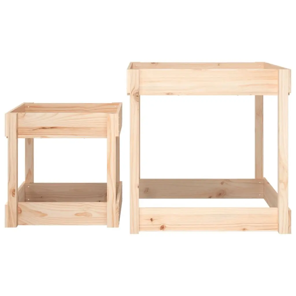 Wooden Sand Tables 2 pcs Solid Pine Wood Kids Outdoor Play Sensory Activity