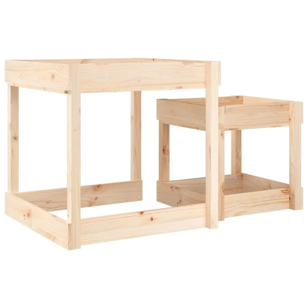 Wooden Sand Tables 2 pcs Solid Pine Wood Kids Outdoor Play Sensory Activity