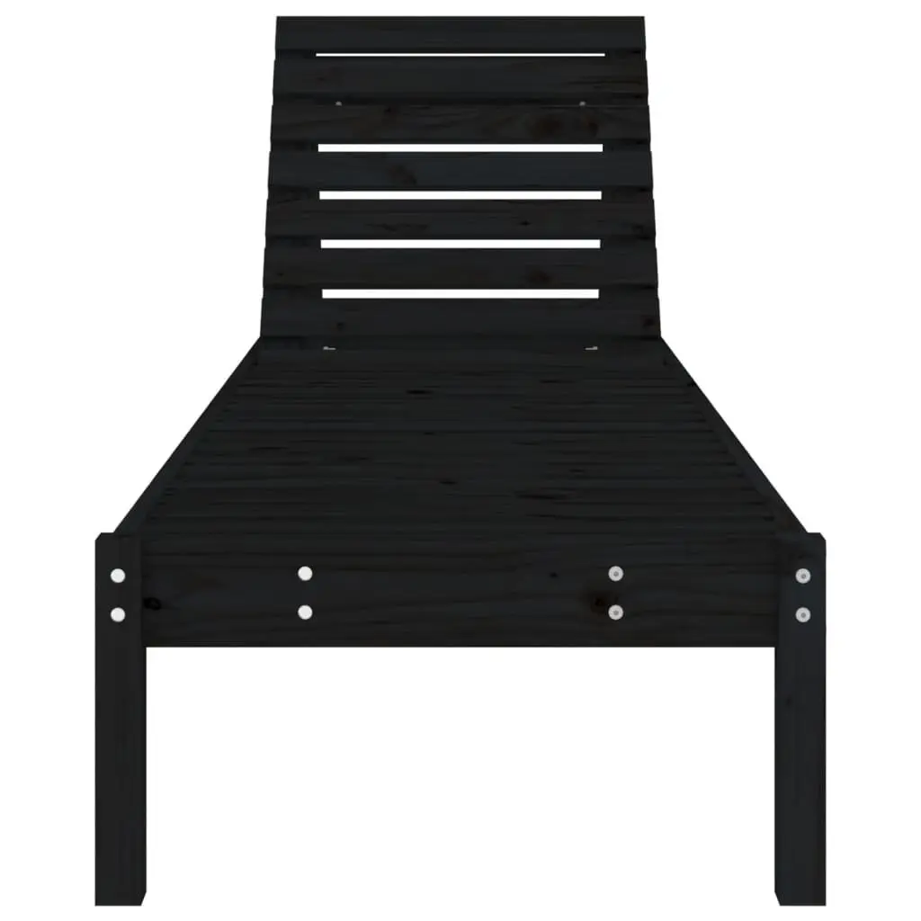 Black Adjustable Backrest Sun Lounger for Outdoors