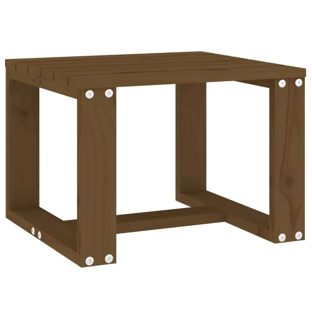 Brown Wooden Garden Side Table for Outdoor Use
