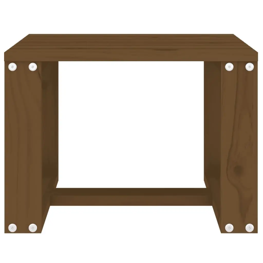 Brown Wooden Garden Side Table for Outdoor Use