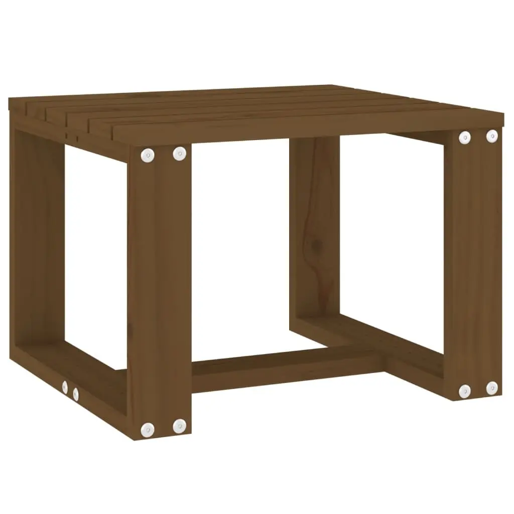Brown Wooden Garden Side Table for Outdoor Use