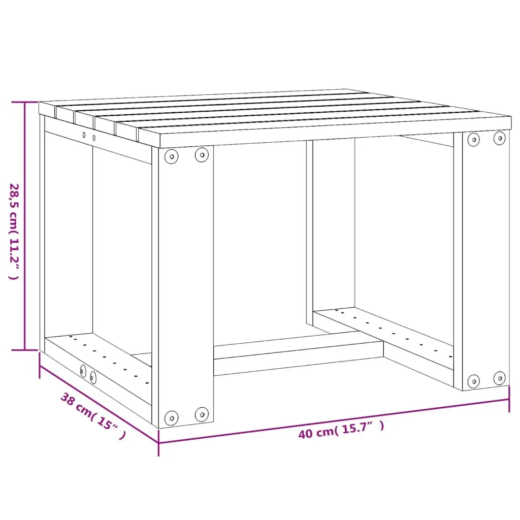 Solid Wood Garden Side Table 40x38x28.5 cm