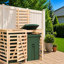 Solid Pine Wood Wheelie Bin Storage Extension for Outdoor Waste