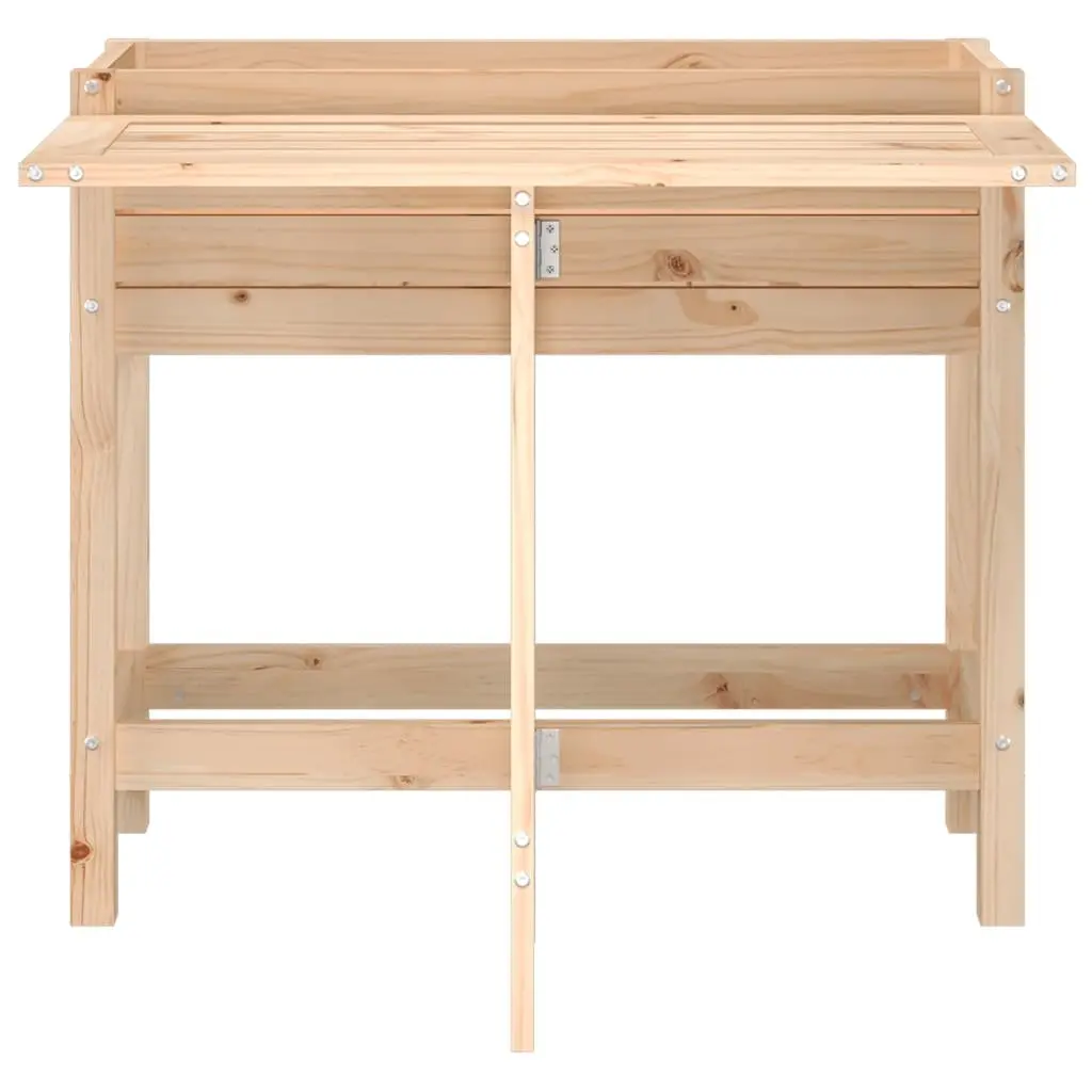 Solid Wood Garden Planter with Folding Tabletop