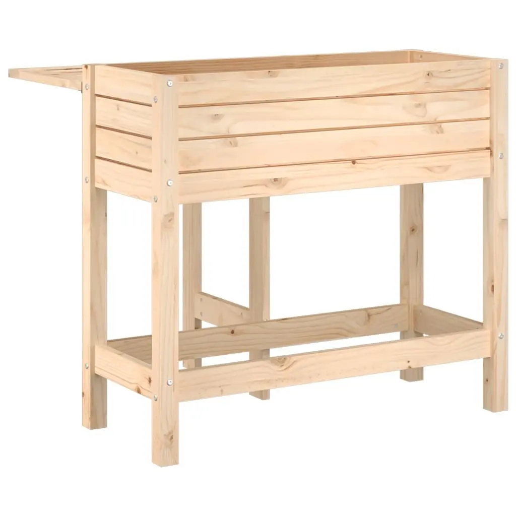 Solid Wood Garden Planter with Folding Tabletop