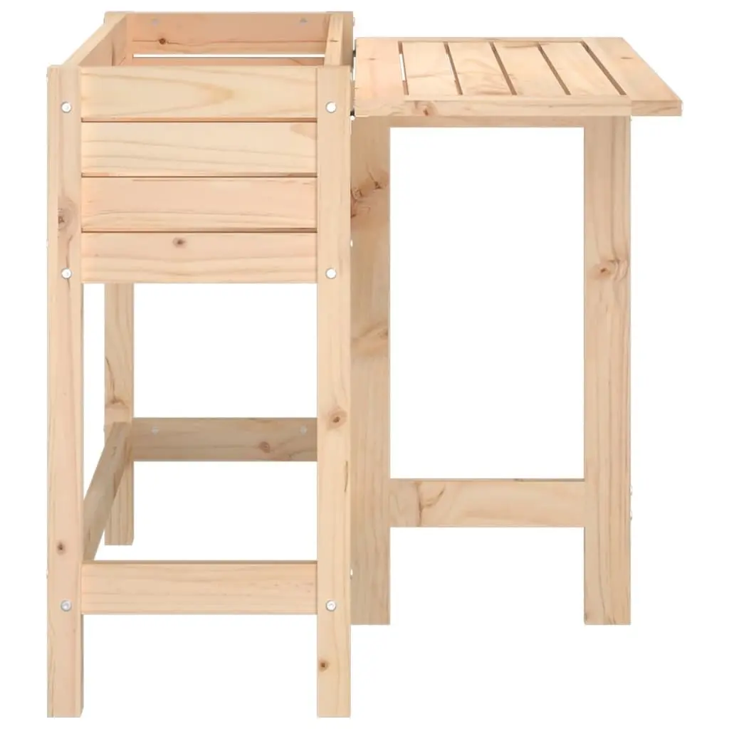 Solid Wood Garden Planter with Folding Tabletop
