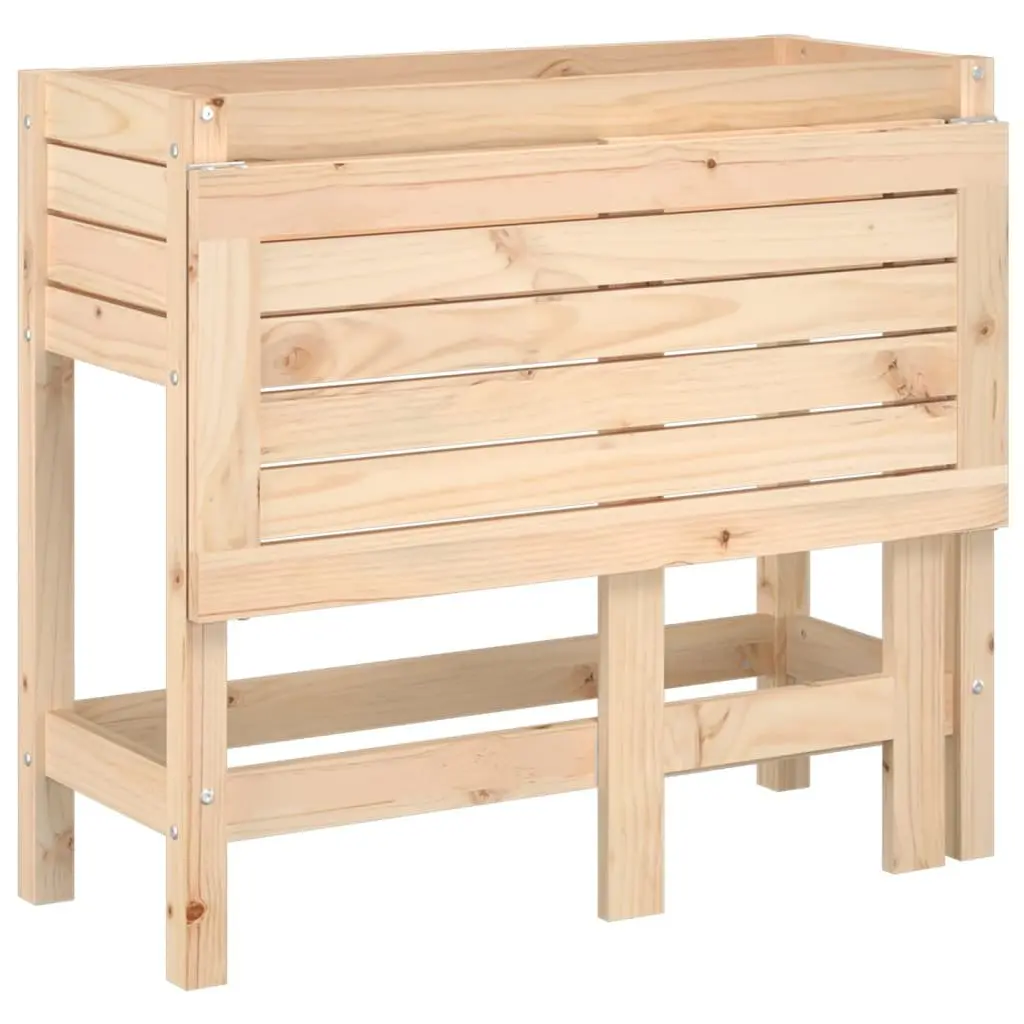Solid Wood Garden Planter with Folding Tabletop