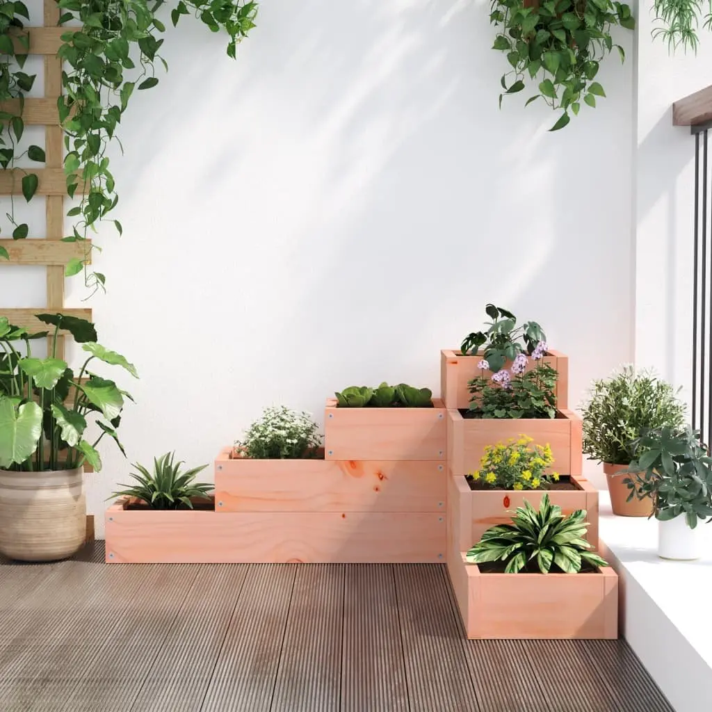 4-Tier Wooden Corner Garden Planter Box