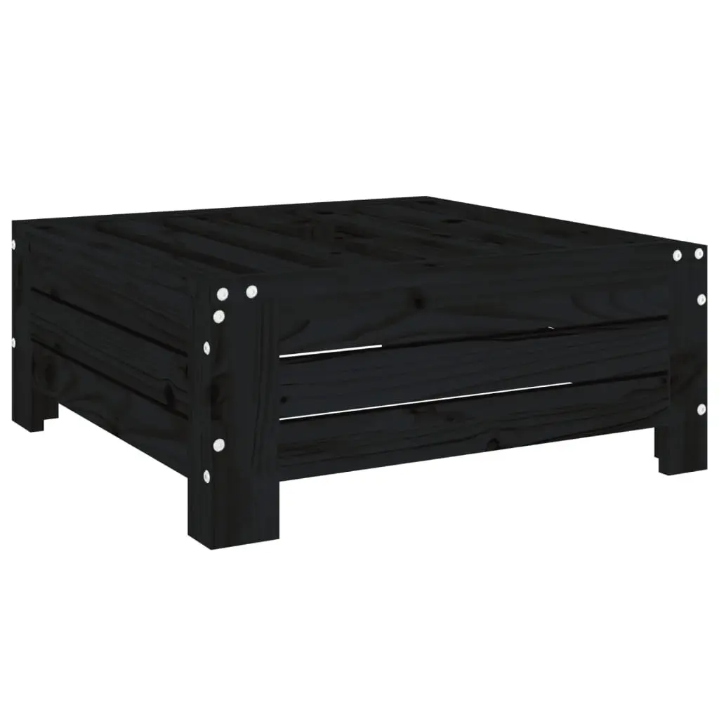 Black Solid Pine Wooden Parasol Base Cover & Table