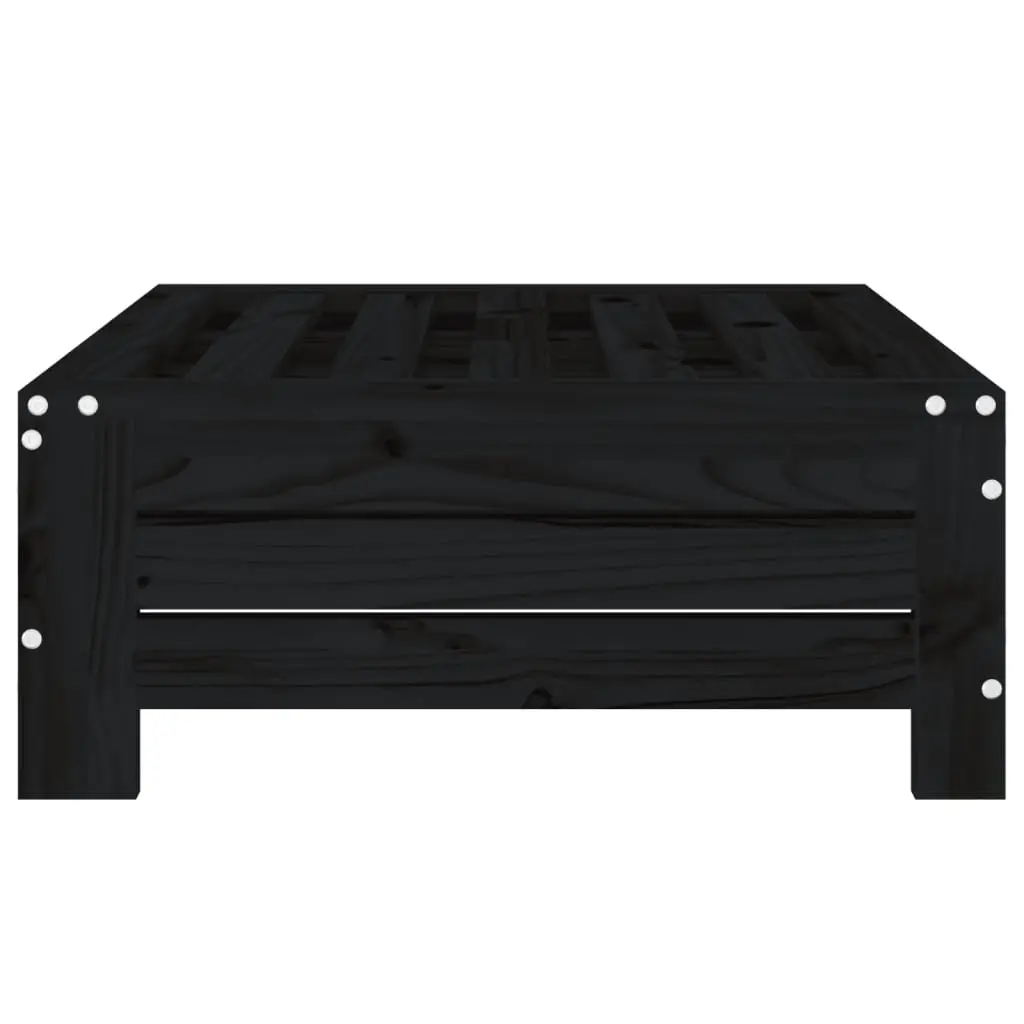 Black Solid Pine Wooden Parasol Base Cover & Table