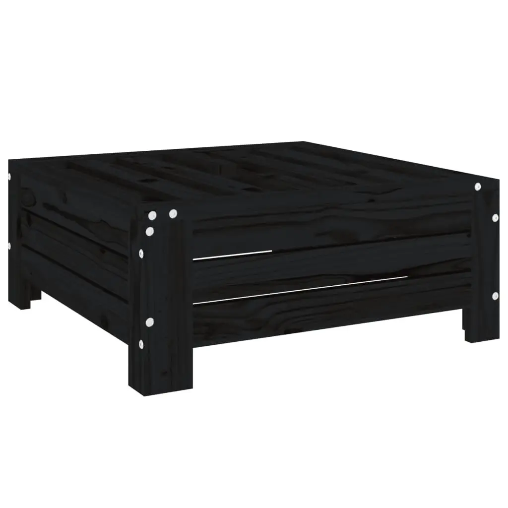 Black Solid Pine Wooden Parasol Base Cover & Table