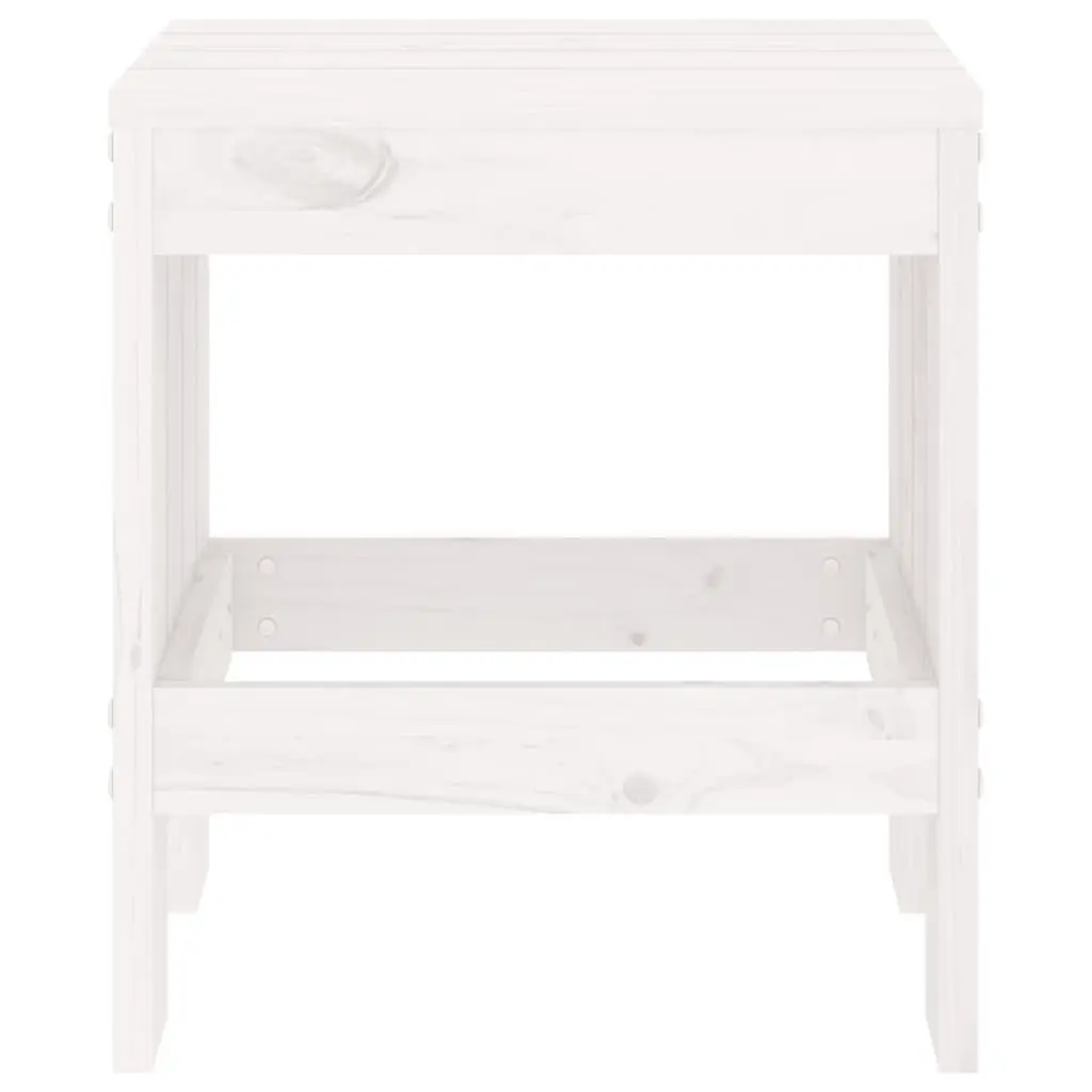 Outdoor Garden Stools Solid Pine Wood 40 x 36 x 45 cm White 2 Piece