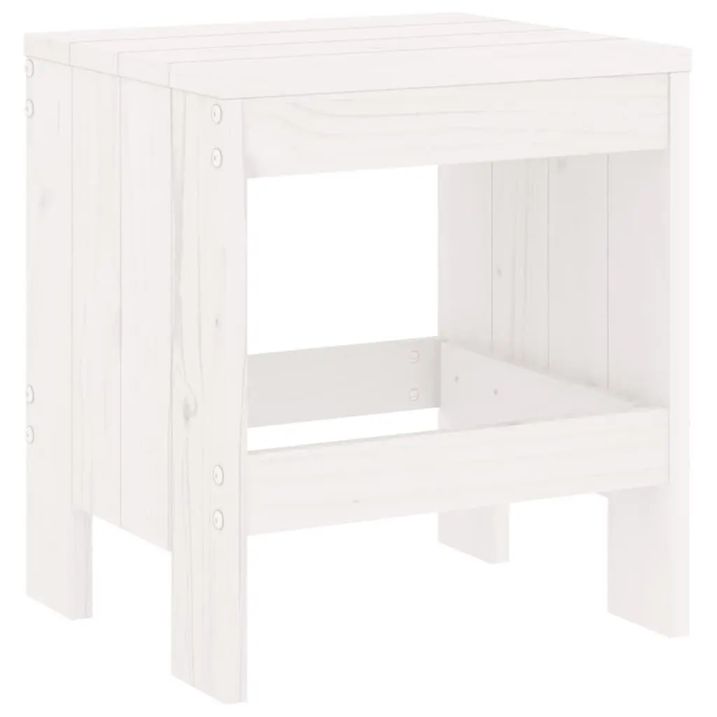 Outdoor Garden Stools Solid Pine Wood 40 x 36 x 45 cm White 2 Piece