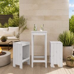 Sturdy White Bar Stools 2 pcs - 40x36x75 cm Solid Pine