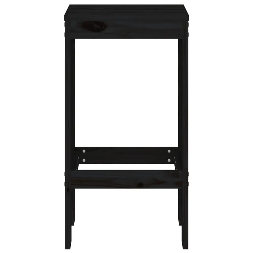 Bar Stools Solid Pine Wood 40x36x75 cm Black 2 pcs Outdoor Patio Balcony Chairs