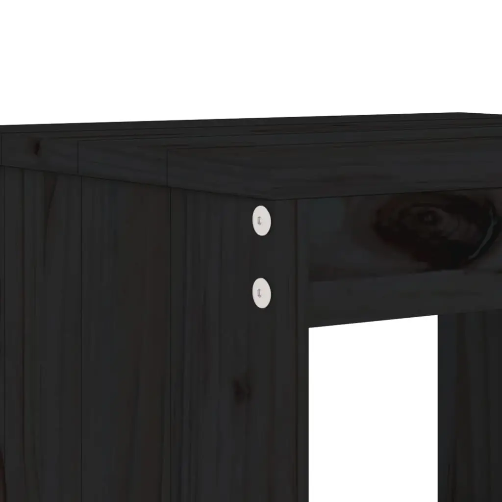 Bar Stools Solid Pine Wood 40x36x75 cm Black 2 pcs Outdoor Patio Balcony Chairs