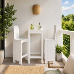 Wooden Bar Stools 2 pcs White 40x42x120 cm Pine Indoor Outdoor Seating