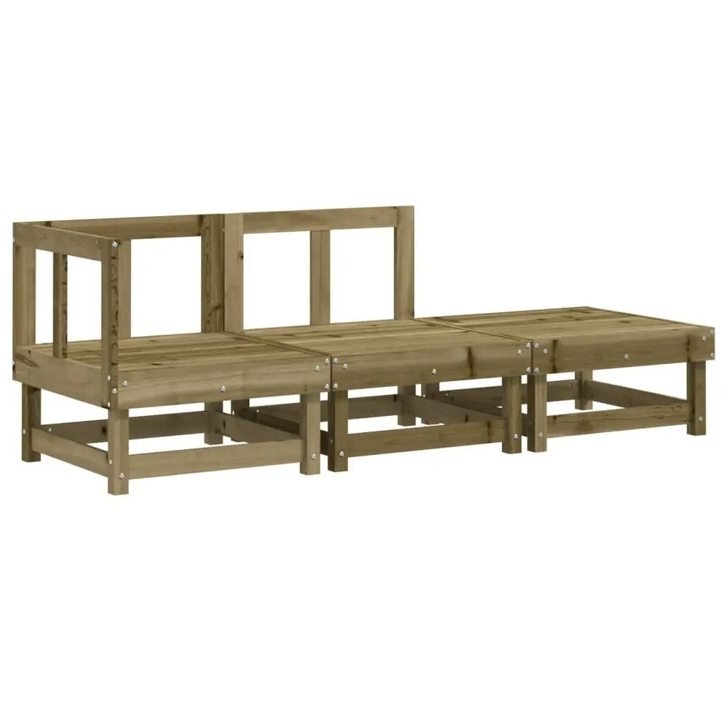 3-Piece Wooden Modular Garden Lounge Set