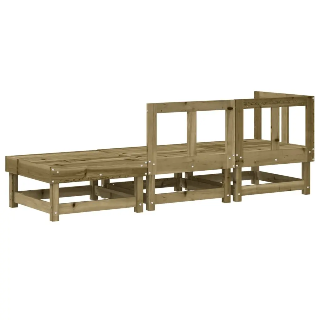 3-Piece Wooden Modular Garden Lounge Set