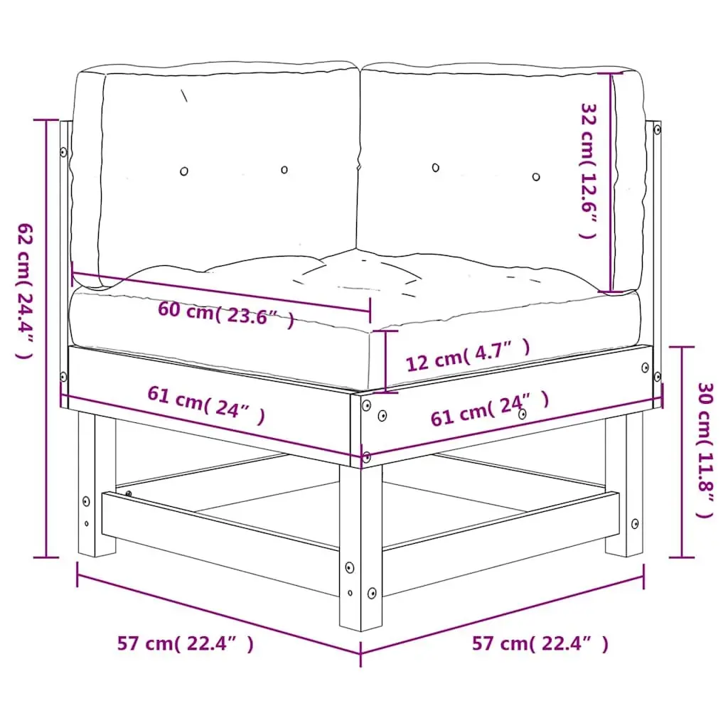 Solid Pine Corner Sofa for Outdoor Relaxation