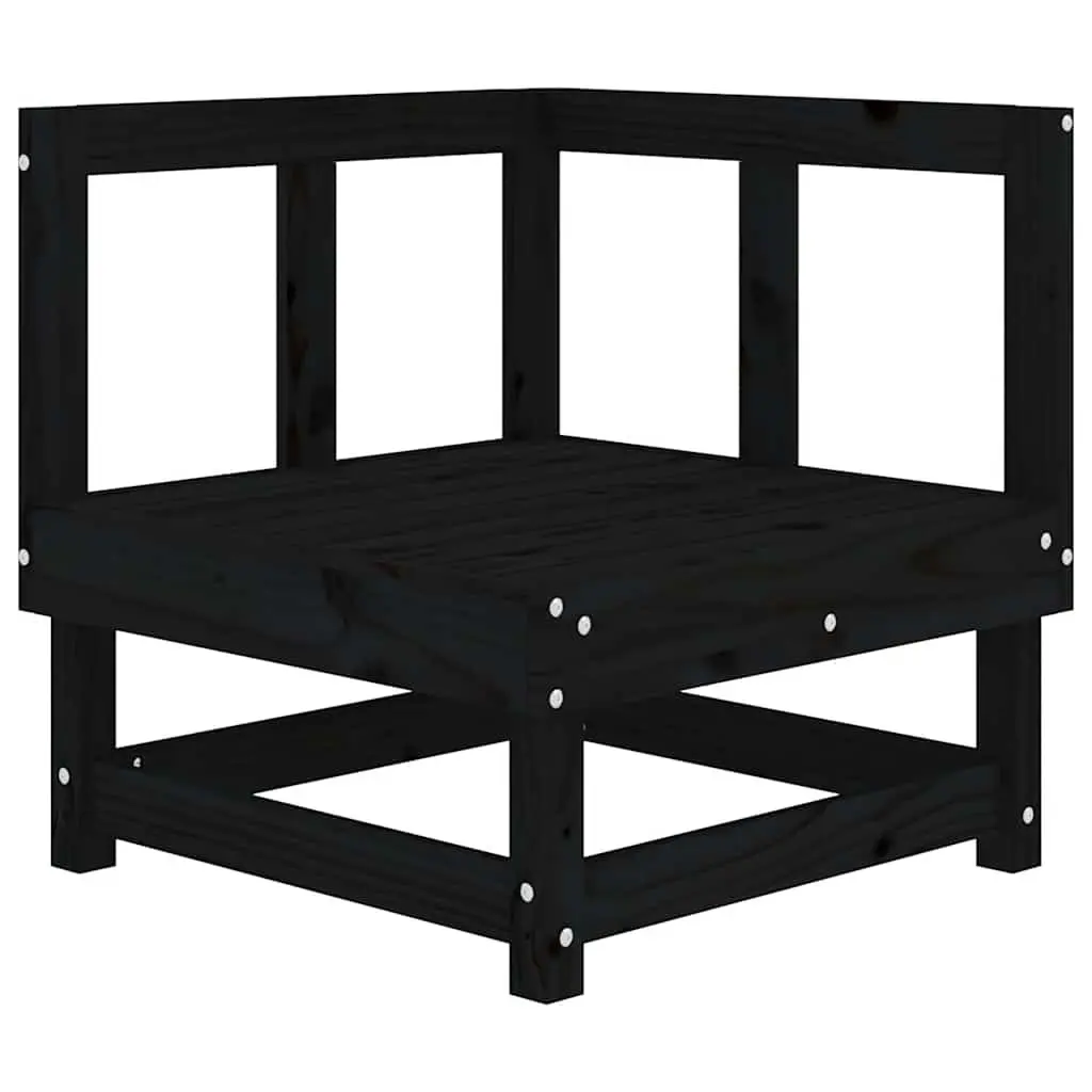 Black Outdoor Corner Sofa with Cushions