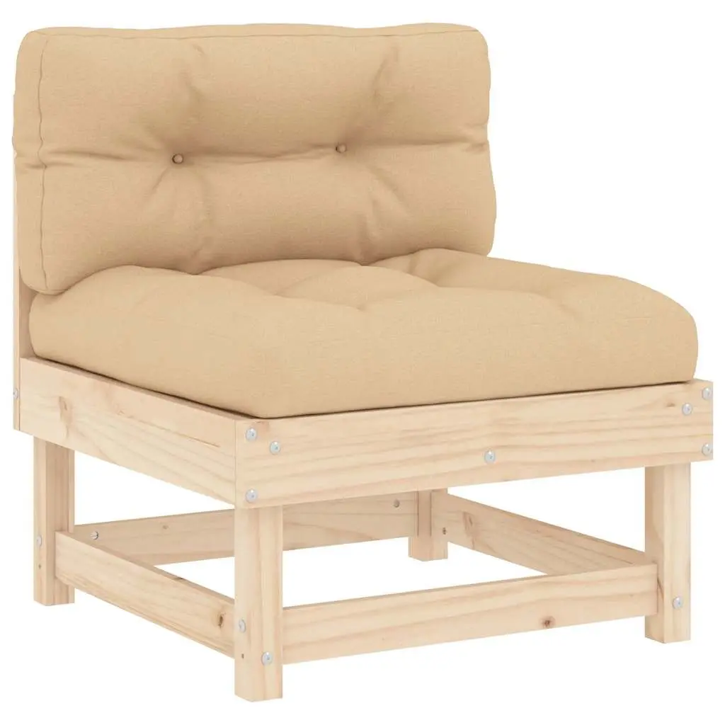 Solid Pine Wood Outdoor Sectional Sofa Middle Unit