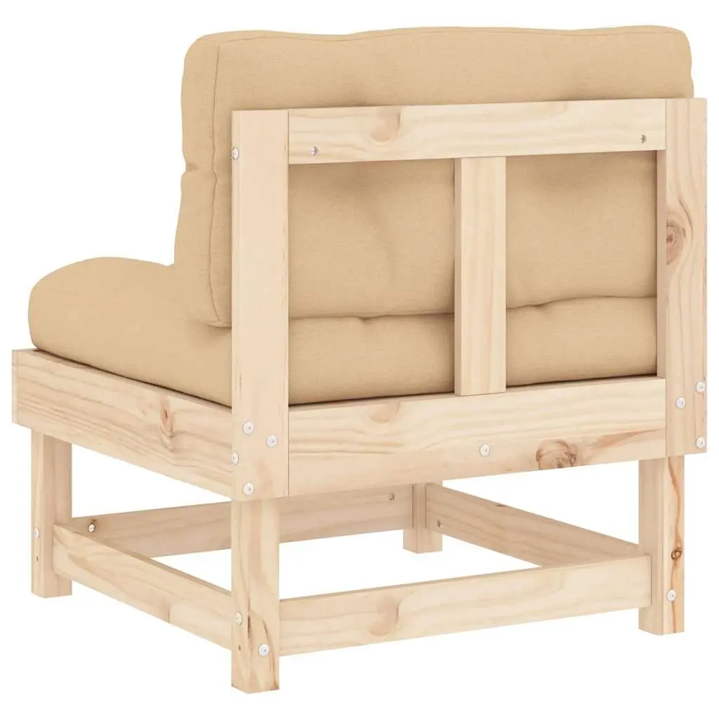 Solid Pine Wood Outdoor Sectional Sofa Middle Unit