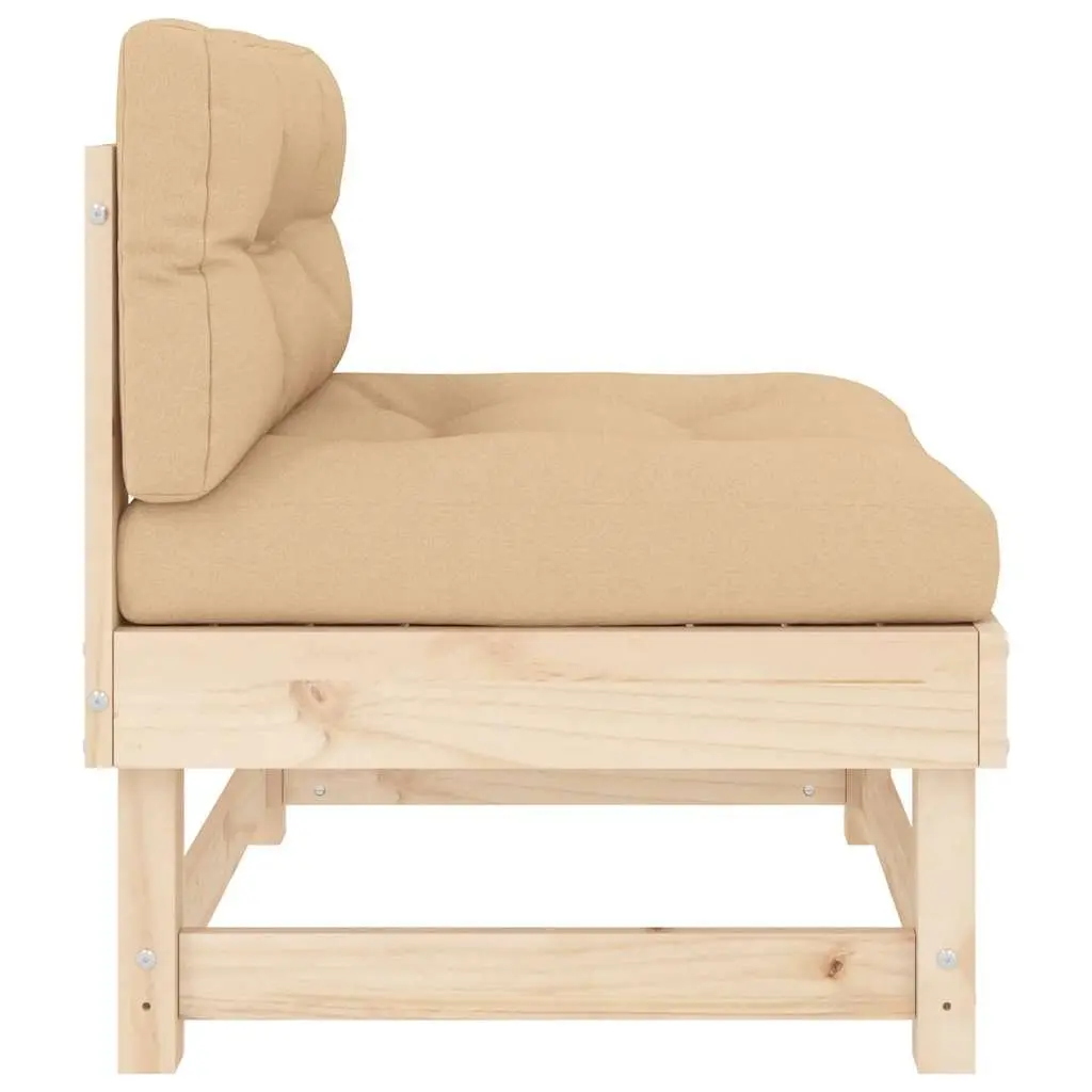 Solid Pine Wood Outdoor Sectional Sofa Middle Unit