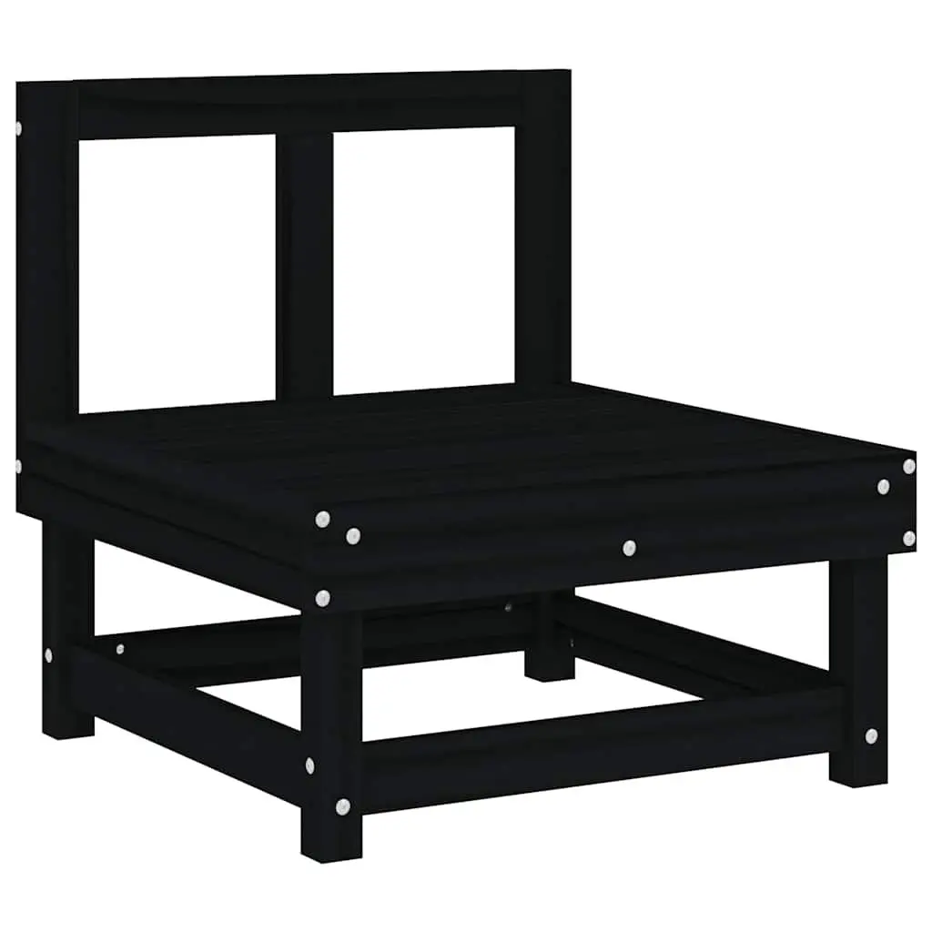 Black Outdoor Middle Sofa with Cushions