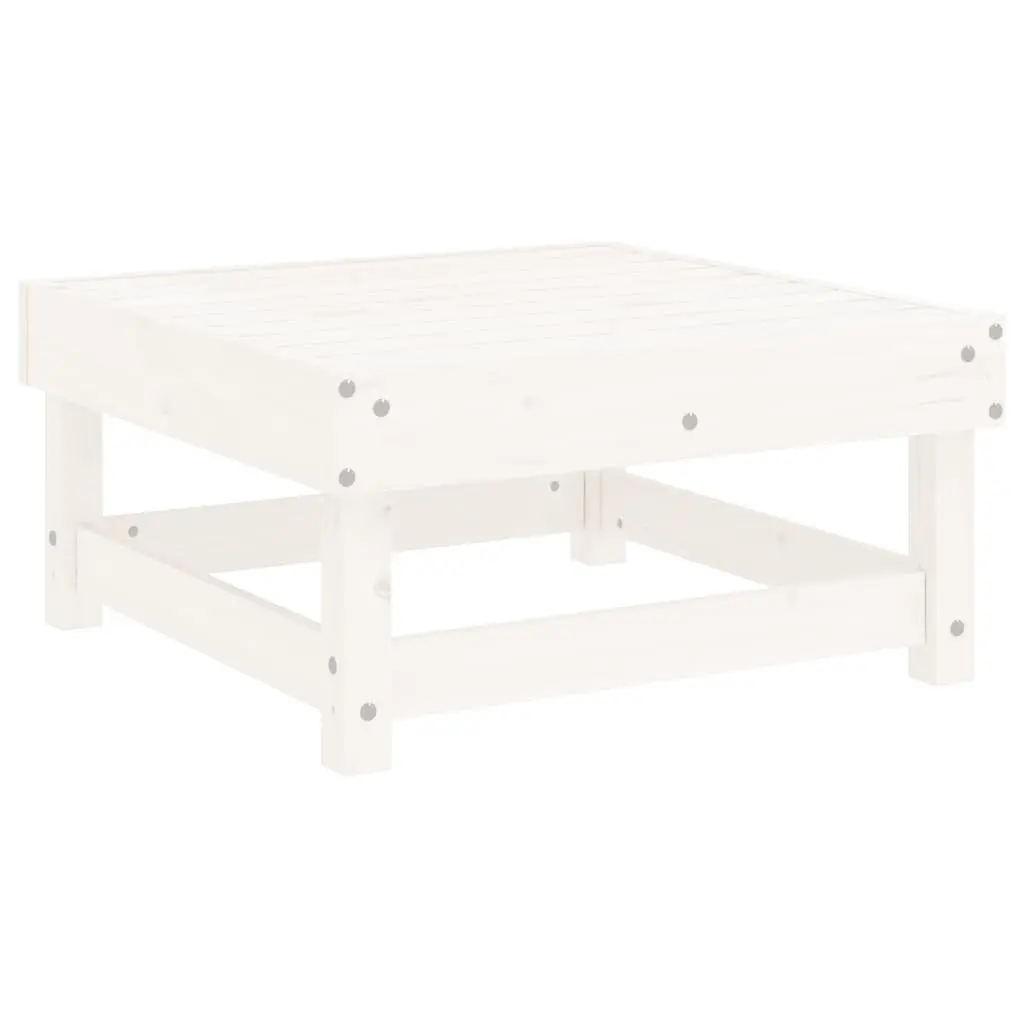 White Garden Footstool with Cushion for Outdoor Relaxation