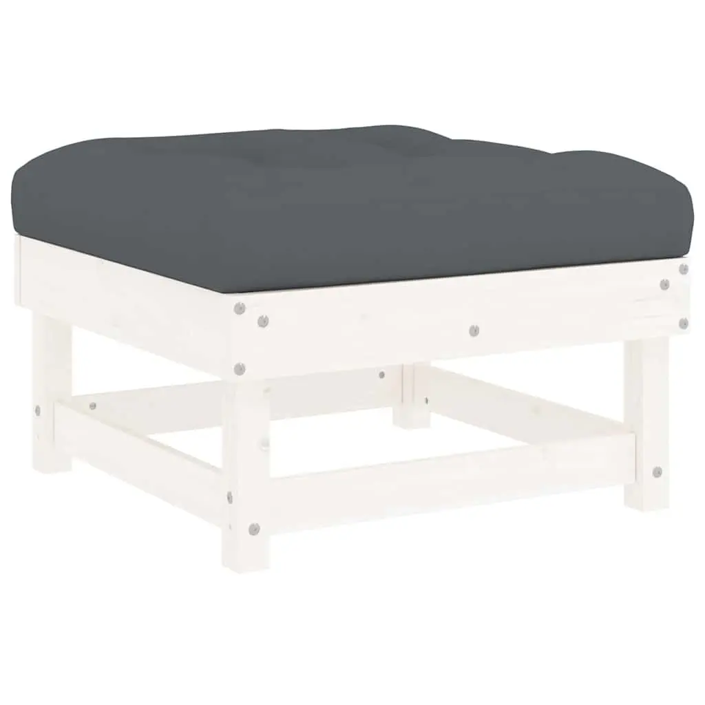 Solid Pine Footstools with Cushions for Outdoors