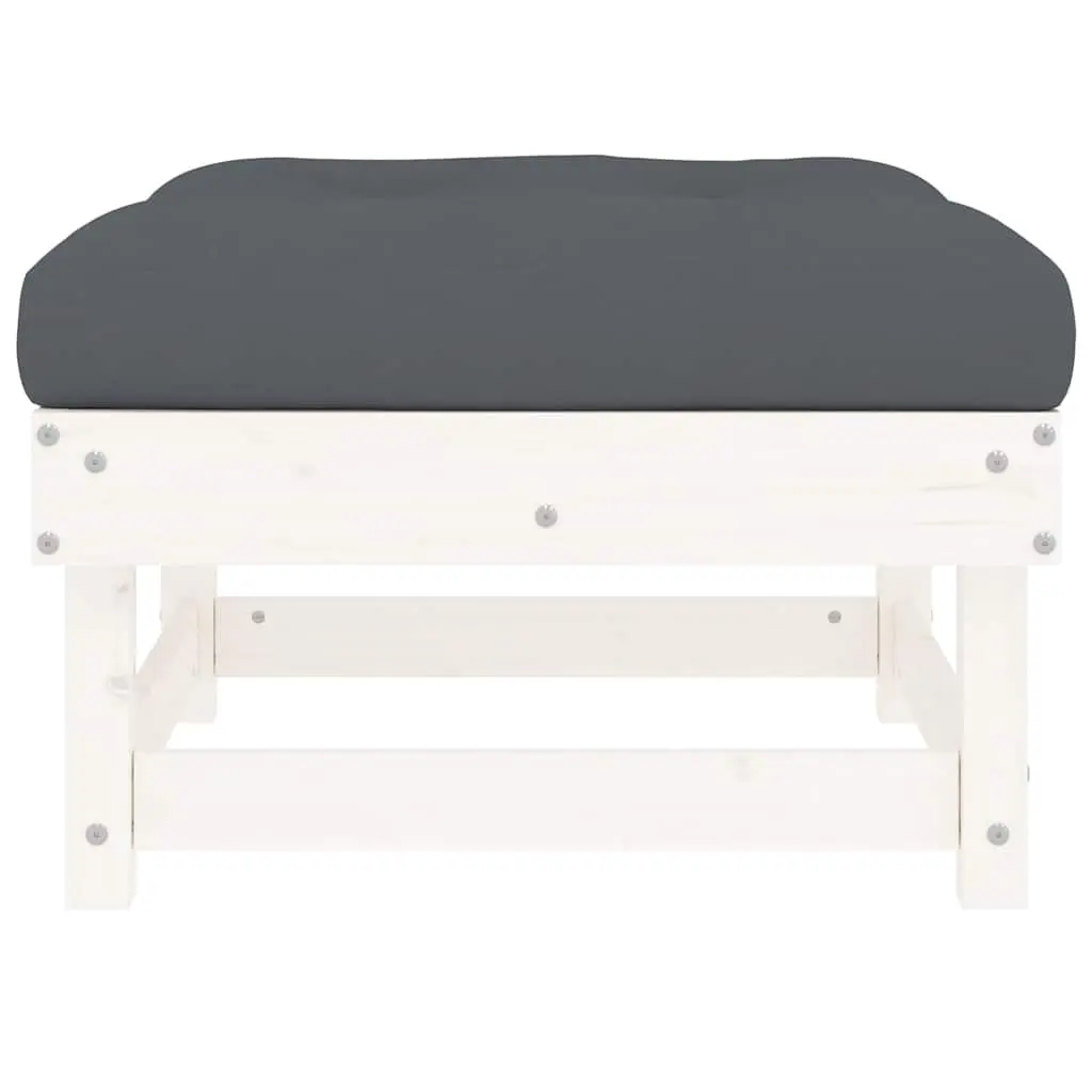 Solid Pine Footstools with Cushions for Outdoors