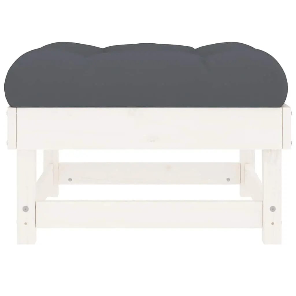 Solid Pine Footstools with Cushions for Outdoors