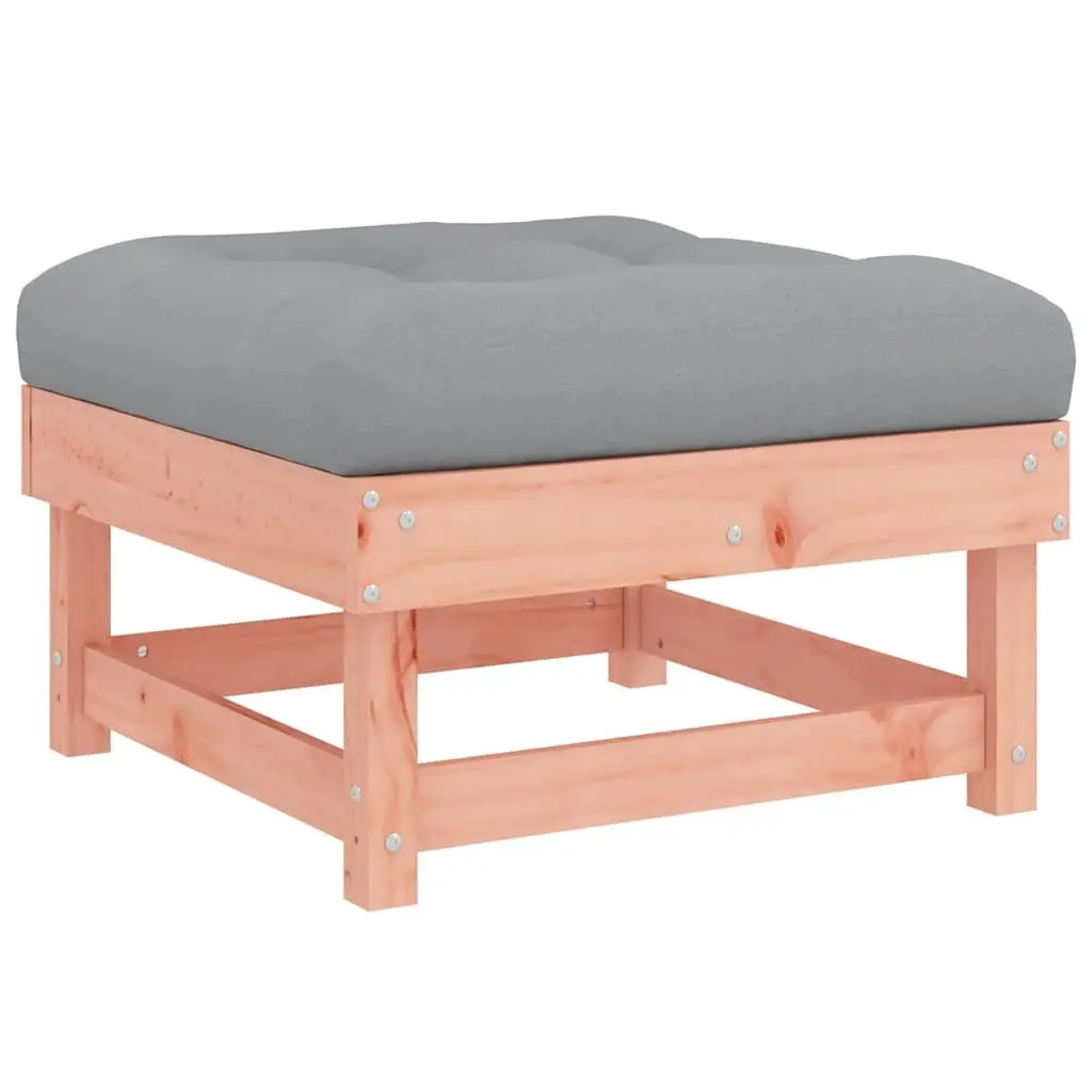 Wooden Garden Footstools with Cushions 2pc Set