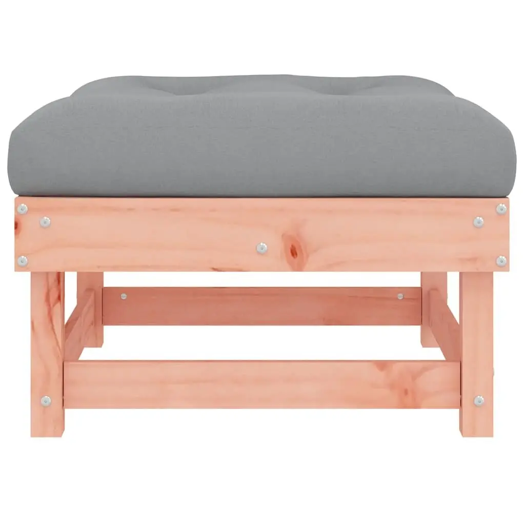 Wooden Garden Footstools with Cushions 2pc Set