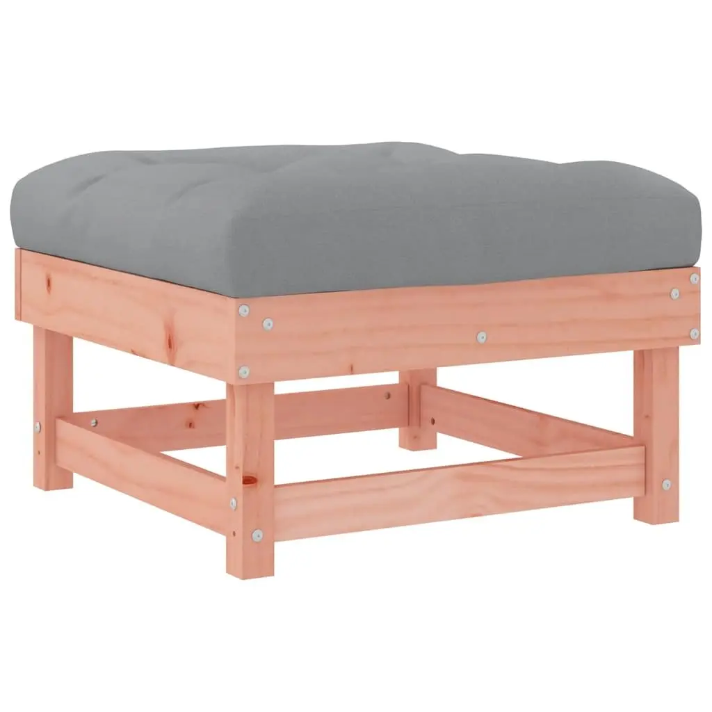 Wooden Garden Footstools with Cushions 2pc Set